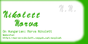 nikolett morva business card